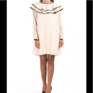 Maxsport light pink and black babydoll ruffle dress Small